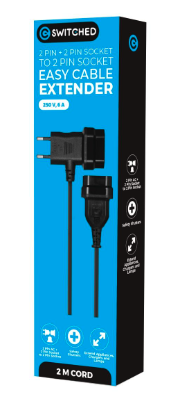 SWITCHED Easy Cable 2 Pin + 2 Pin to 2 Pin Socket Extender - Image 2