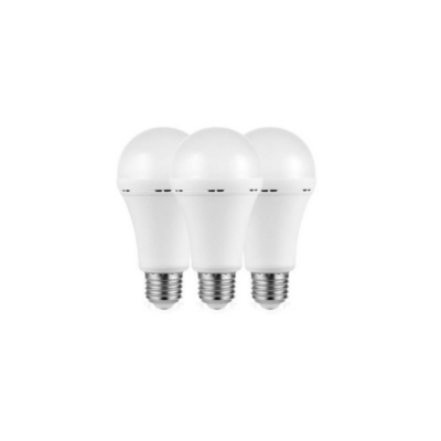 Switched 5W A60 Rechargeable E27 LED Light Bulb Cool White - 3 Pack