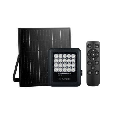 Switched Urban PRO Series – 50W Solar Floodlight with Remote - Black