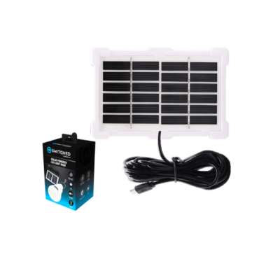 Switched Solar Powered LED Light Bulb, Solar Panel Included - White